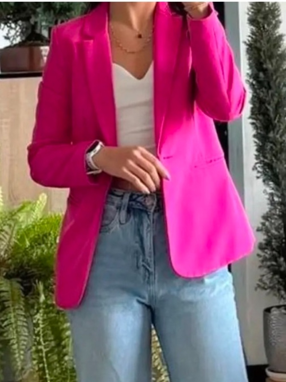 Fuchsia Blazer single button